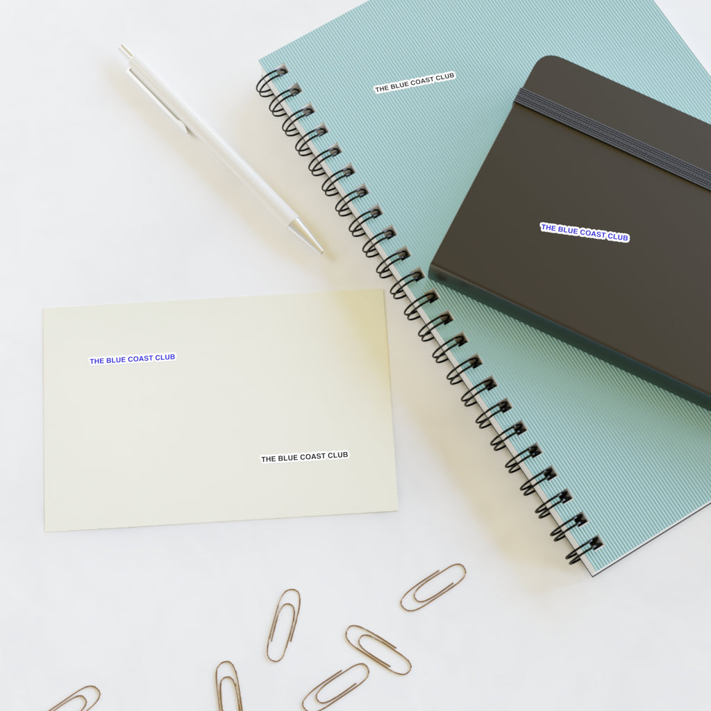 The Blue Coast Club Sticker Sheet — Minimal Logo Stickers (4-Pack)