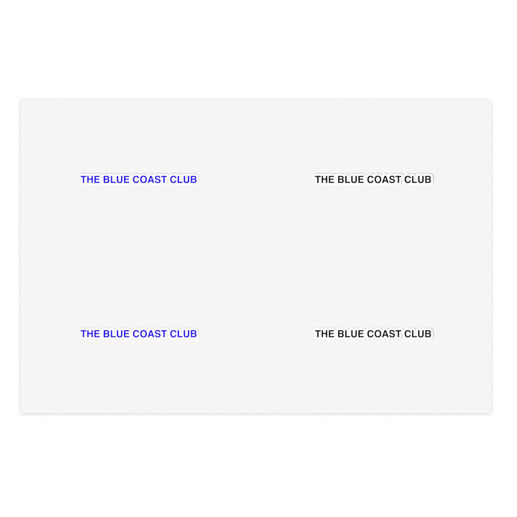 The Blue Coast Club Sticker Sheet — Minimal Logo Stickers (4-Pack)