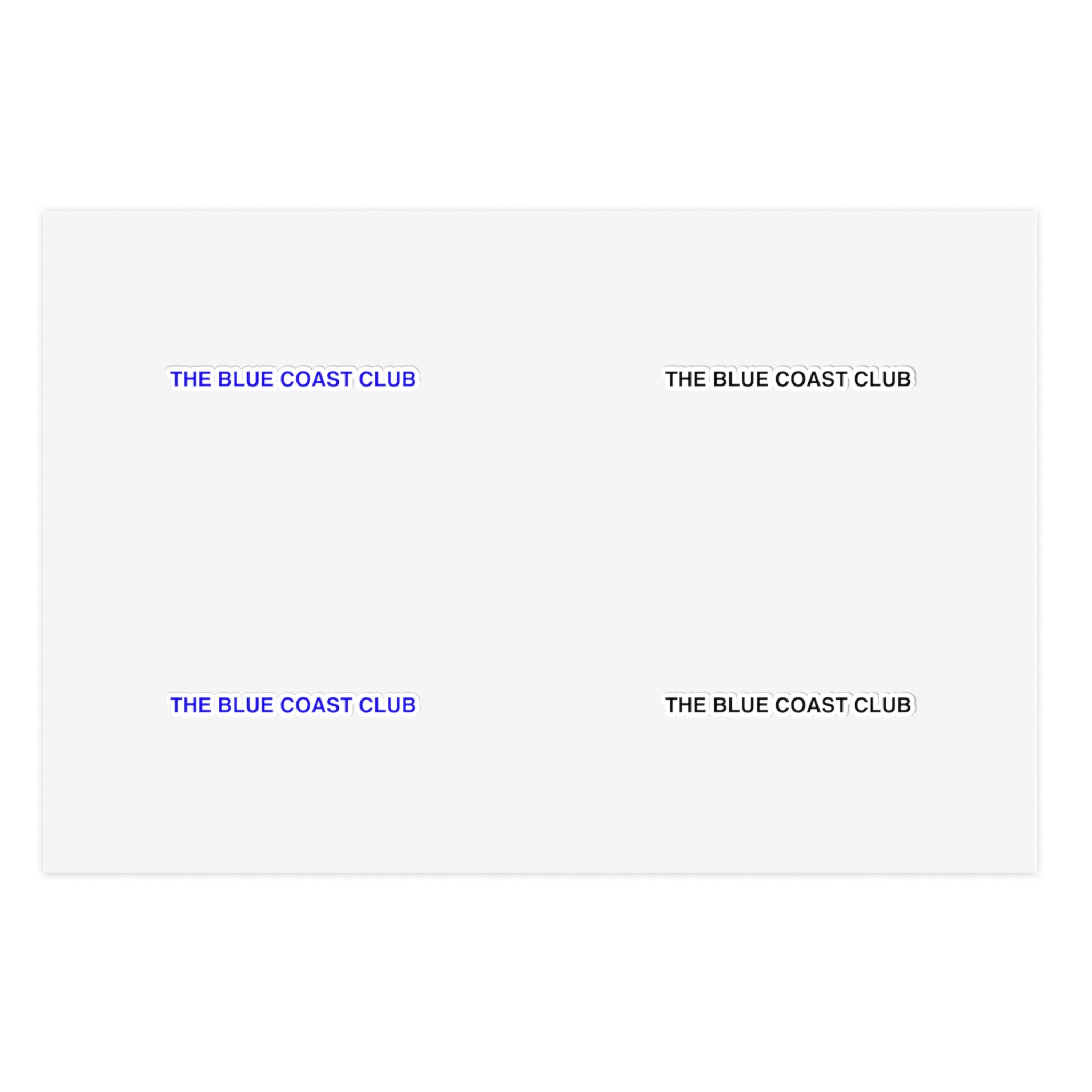 The Blue Coast Club Sticker Sheet — Minimal Logo Stickers (4-Pack)