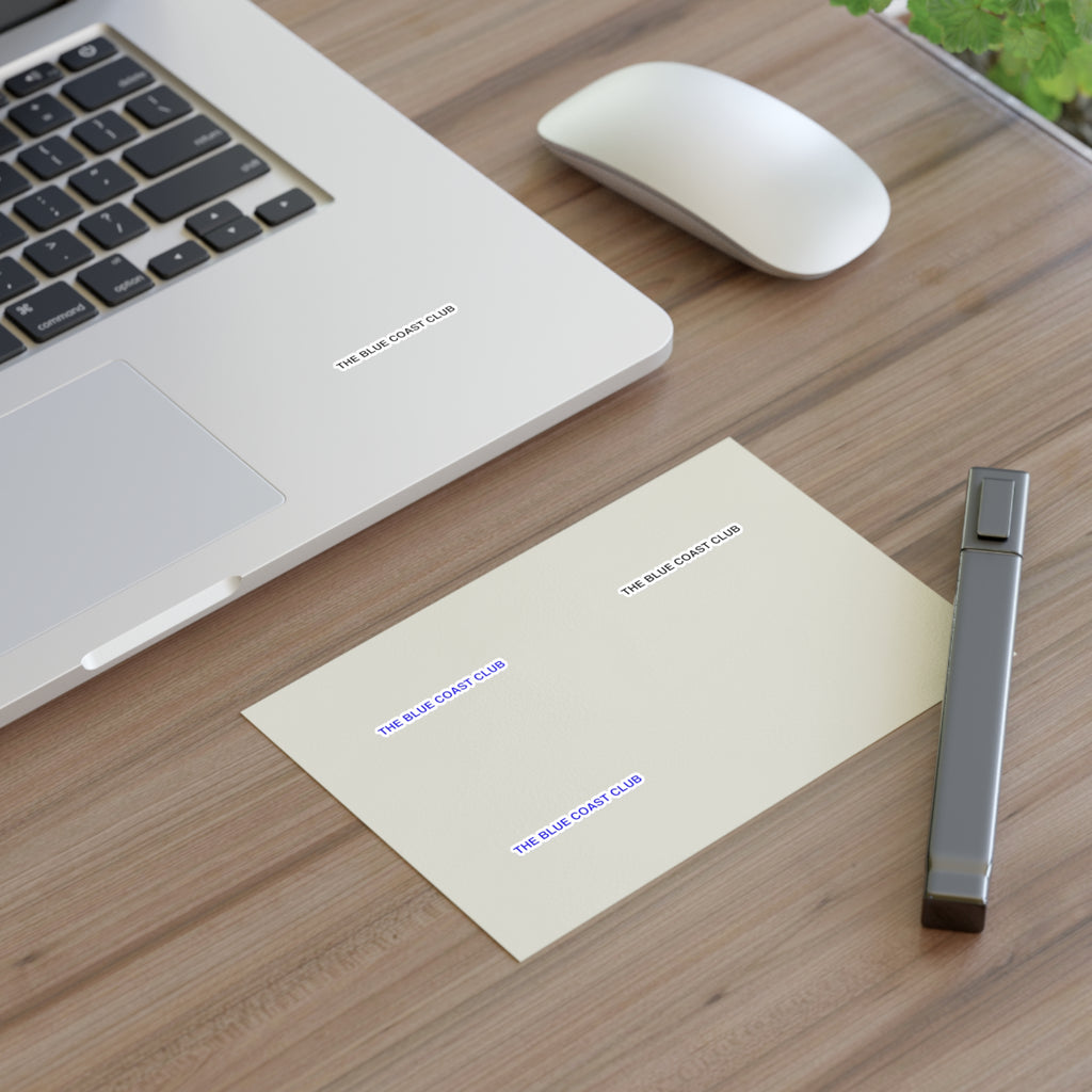 The Blue Coast Club Sticker Sheet — Minimal Logo Stickers (4-Pack)