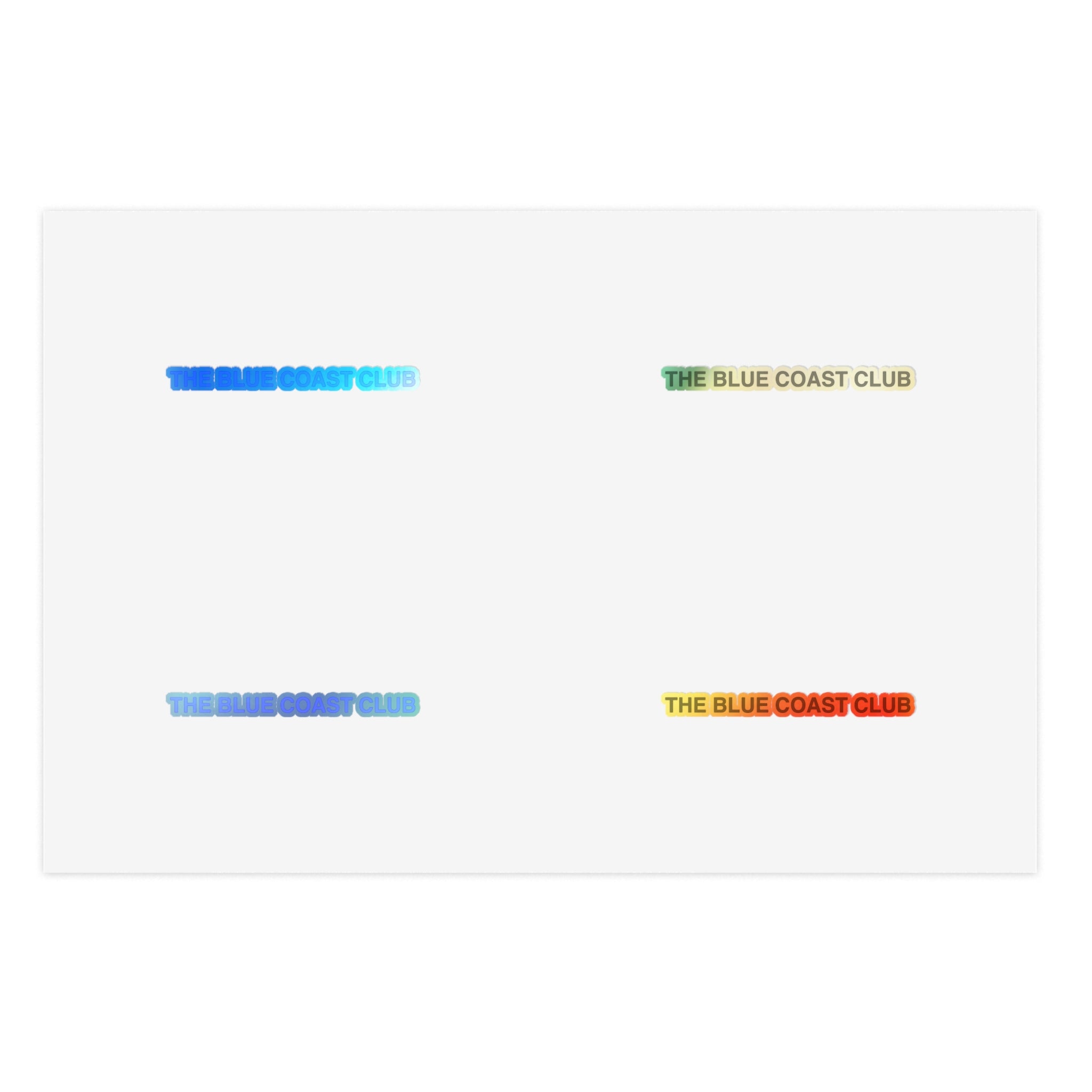 The Blue Coast Club Sticker Sheet — Minimal Logo Stickers (4-Pack)