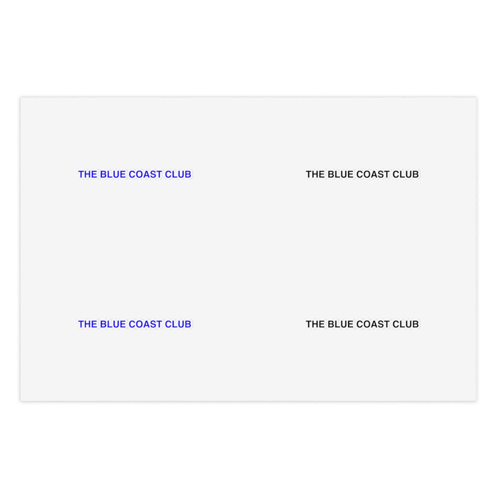 The Blue Coast Club Sticker Sheet — Minimal Logo Stickers (4-Pack)